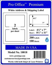 200 Premium Shipping Labels Self Adhesive Half Sheet 7 X 4.5 Wing Office