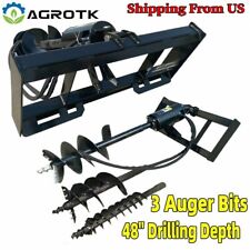 Agt 48 Drilling Depth Skid Steer Hydraulic Auger Attachment Post Hole Dig