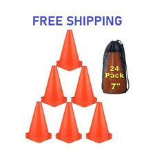 7 Orange Traffic Safety Cones Sign Soccer Football Training Cone Small 24 Pcs