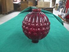 Glass Ruby Red Lightning Rod Ball Embossed Bubble Pattern Old Barn Farm