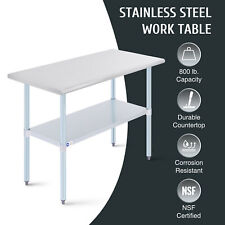 Stainless Steel Commercial Work Table Kitchen Table W Adjustable Shelf 48x24 In