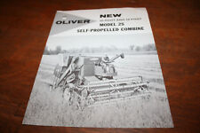 Oliver New 25 Self Propelled Combine Brochure 10 And 12 Foot Header 1960