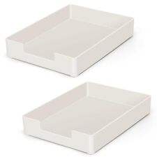 Letter Size Tray Desk Organizer Tray 2pcs A4 Plastic Paper Tray Stackable Let...