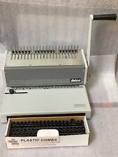 Used Ibico Ibimatic Manual Heavy Duty Punch Comb Binding Machine With Combs O1
