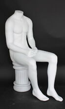 47 In Tall Male Headless Sitting Mannequin Matte White Torso Form Stm050wt- New