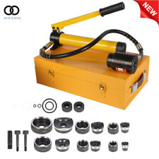 10 Ton Hydraulic Knockout Hole Punch Driver Kit 12 To 2 Inch With 6 Dies