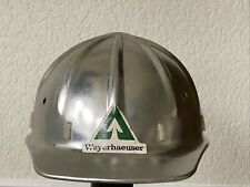 Rare Vintage Aluminum Hard Hat Weyerhaeuser Timber Co.