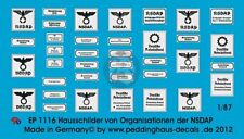 Peddinghaus 187 Ho Scale German House Signs Party Placards Plaques Wwii 1116