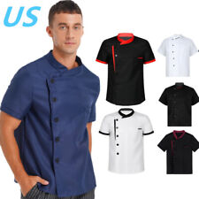 Us Adult Mens Chef Coat Kitchen Restaurant Short Sleeve Uniform Tops Chef Jacket