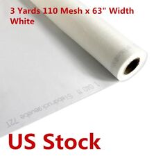 Us Stock 3 Yards 110 Mesh 63 Width White Silk Screen Silkscreen Printing Fabric