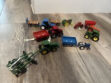 Lot Of Ertl John Deer Tractors Implements - Farm Tractor Toys