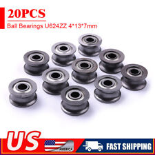 20pcs Miniature U-shaped Sheave Groove Sealed Ball Bearings U624zz 4137mm Us
