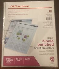 Sheet Protectors - Office Depot - Semi-clear Non-glare 25-pack 3-hole Punched
