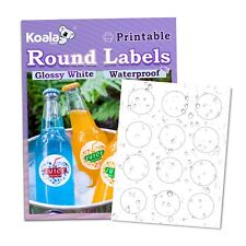 Koala Round Label 2 In Waterproof Glossy Sticker Paper For Printers Circle Label