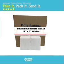 500 0000 4x6 Color Economy Poly Bubble Padded Envelopes Mailers Bag White