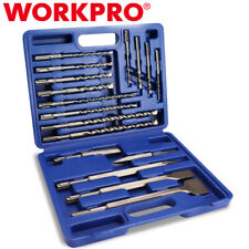 Workpro Rotary Hammer Drill Bits And Chisel 17pc Sds-plus Set For Concrete Stone