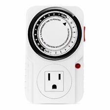 Ipower 24-hour Plug In Mechanical Programmable Electric Outlet Timer Grounded