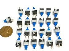 25x Push Button Latching Tactile Switch 7x7mm Blue Button 3-pin Micro Onoff B10