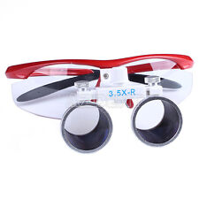 Dental Surgical Medical Binocular Loupes Magnifier Glasses 3.5x-r Red Frame