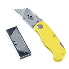 Folding Lock Back Utility Knife Blade Quick Change Plastic Handle 5 Replaceme