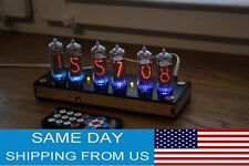 Nixie Tube Clock Include In-14 Tubes And Plywood Black Case Retro Vintage