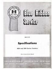 Farmall International 404 504 Specs. Service Manual
