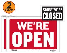 2 Pack Open Sign With Closed Sign On Back 9 X 12 Durable Plastic