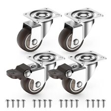 1.5 Small Swivel Caster Wheels For Furniture Safety Brake Heavy Duty Set Of 4