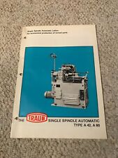 Traub A 42 A 60 Single Spindle Automatic Lathes Sales Catalog German Made
