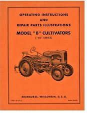 Allis Chalmers Model B 60 Series 1 Row Cultivator Operators Parts Manual Ac