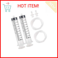 Depepe 2pcs 100ml Large Plastic Syringe With 2pcs 47in Handy Plastic Tubing And