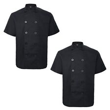 2 Pack Unisex Short Sleeve Chef Coat Jacket Pack Kitchen Cook Workwear Uniform