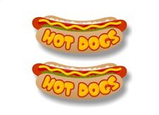2 Hot Dogs Cartoon 6 Decals Hotdog Cart Concession Trailer Dog Menu Stickers