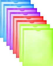 Plastic Folders 3 Pocket With Prongs Clear Front Pocket Letter Size - 8 Pack