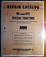 Minneapolis-moline Ub Uts Special Tractor Repair Parts Catalog Manual R-1152a