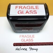 Fragile Glass Rubber Stamp Red Ink Self Inking Ideal 4913
