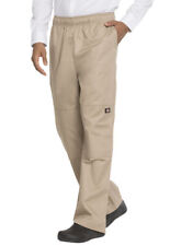 Nwt Dickies Unisex Cargo Style Double Knee Drawstring Chef Pants In Khaki Dc15