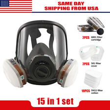 Full Face Gas Mask Facepiece Respirator For Painting Spraying 15 In 1 6800 Set