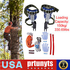 Tree Climbing Spike Set Adjustable Pole Climbing Gear Kit Wsafety Belt Portable