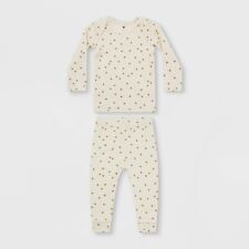 Quincy Mae Baby 2pc Honey Dots Top Bottom Set - Honeynatural 3-6 Months