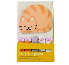 Cute Orange Cubby Cat Memo Pad Sticky Notes 20 Sheets Each For School Office