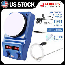 Four Es Magnetic Stirrer W Heating Plate Hotplate Digital Mixer Stir Bar 110v
