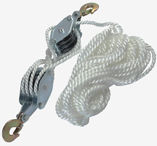 4000lb 65 Feet Rope Hoist Pulley 2 Ton Wheel Block And Tackle System 71 Ratio L