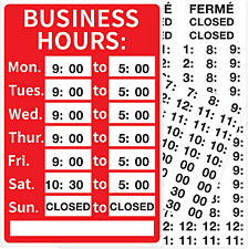 Open Signs Store Business Hours Sign Durable Letters Numbers Store Hours Signa
