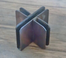 Rare Vtg 40-60s Metal 4-way Glass Shelf Clip -for Store Display Tables