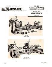 618 Back Geared Screw Cutting Lathe Operator Parts Manual Fits Atlas 6 Inc