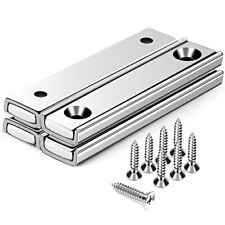 Strong Neodymium Rectangular Pot Magnets With Counter Bore 70lbs32 Kg Pull...