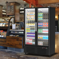 Commercial Refrigerator2 Glass Door Fridge Upright Beverage Cooler With Shelves