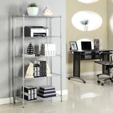 5 Tier Wire Metal Commercial Storage Shelf Shelving Rack Adjustable Silver Gray