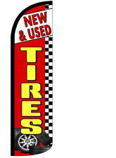 New Used Tires - Windless Swooper Flag 3x11.5 Ft Feather Banner Sign Rz1